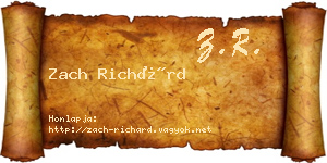 Zach Richárd névjegykártya